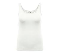 Tanktop ONLY CARMAKOMA "CARTIME TANK TOP JRS NOOS", Damen, Gr. M, hellweiß, Jersey, Obermaterial: 95% Baumwolle, 5% Elasthan, unifarben, regular fit normal, Rundhals, Tops Tanktop (54788569-M) hellwei
