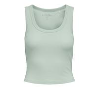 Tanktop ONLY "ONLEASY S/L TANK TOP JRS", Damen, Gr. M, grün, Jersey, Obermaterial: 93% Baumwolle, 7% Elasthan, unifarben, normal, tiefer Rundhals, Tops Tanktop, Baumwollmischung (83060910-M)