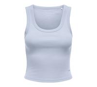 Tanktop ONLY "ONLEASY S/L TANK TOP JRS", Damen, Gr. M, soft chambray, Jersey, Obermaterial: 93% Baumwolle, 7% Elasthan, unifarben, normal, tiefer Rundhals, Tops Tanktop, Baumwollmischung (33550752-M) 
