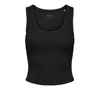 Tanktop ONLY "ONLEASY S/L TANK TOP JRS", Damen, Gr. XL, schwarz, Jersey, Obermaterial: 93% Baumwolle, 7% Elasthan, unifarben, normal, tiefer Rundhals, Tops Tanktop, Baumwollmischung (48016611-XL)