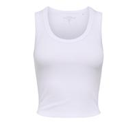 Tanktop ONLY "ONLEASY S/L TANK TOP JRS", Damen, Gr. XS, hellweiß, Jersey, Obermaterial: 93% Baumwolle, 7% Elasthan, unifarben, normal, tiefer Rundhals, Tops Tanktop, Baumwollmischung (52191152-XS) hel