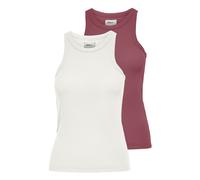 Tanktop ONLY "ONLLINDSAY TANK TOP 2 PACK", Damen, Gr. XL (42), cloud dancer, Jersey, Obermaterial: 95% Baumwolle, 5% Elasthan, unifarben, sehr figurbetont normal, Rundhals, Tops Tanktop, Baumwollmisch