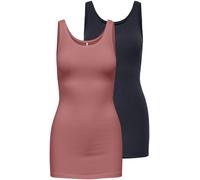 Tanktop ONLY "ONLLIVE - Slim-Fit Tanktops mit Stretch für optimalen Sitz", Damen, Gr. XL, rosa (night sky pack:erot rose), Jersey, Obermaterial: 95% Baumwolle, 5% Elasthan, unifarben, slim fit Po-bede