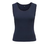 Tanktop ONLY "ONLLUNI S/L TANK TOP CS JRS", Damen, Gr. XL, night sky, Jersey, Obermaterial: 57% Baumwolle, 38% Polyester, 5% Elasthan, unifarben, regular fit normal, Rundhals, Tops Tanktop, Baumwollmi