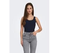 Tanktop ONLY "ONLSARA - Tanktop mit Spitzendetail am Ausschnitt", Damen, Gr. XL, night sky, Jersey, Obermaterial: 94% Baumwolle, 6% Elasthan, unifarben, regular fit normal, Rundhals, Tops Tanktop, reg