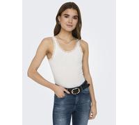 ONLY Damen Onlsharai Lace Tank Top JRS, Cloud Dancer, S