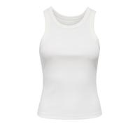Tanktop ONLY "ONLVAL 2-WAY TANK TOP JRS NOOS", Damen, Gr. L, cloud dancer, Jersey, Obermaterial: 95% Baumwolle, 5% Elasthan, unifarben, normal, Rundhals, Tops Tanktop, Baumwollmischung, Rundhals (7904