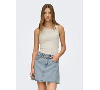 Tanktop ONLY "ONLVAL 2-WAY TANK TOP JRS NOOS", Damen, Gr. S, beige (pumice stone), Jersey, Obermaterial: 95% Baumwolle, 5% Elasthan, unifarben, normal, Rundhals, Tops Tanktop, Baumwollmischung, Rundha