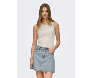 Tanktop ONLY "ONLVAL 2-WAY TANK TOP JRS NOOS", Damen, Gr. XS, pumice stone, Jersey, Obermaterial: 95% Baumwolle, 5% Elasthan, unifarben, normal, Rundhals, Tops Tanktop, Baumwollmischung, Rundhals (101