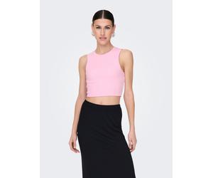 Tanktop ONLY "ONLVILMA S/L CROPPED TANK TOP JRS NOOS", Damen, Gr. M, pink (pink lady), Jersey, Obermaterial: 95% Baumwolle, 5% Elasthan, unifarben, slim fit kurz, Rundhals, Tops Tanktop (28173864-M) p