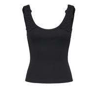 Tanktop ONLY "ONLZANNY S/L CROCHET TANK TOP CS JRS", Damen, Gr. L, schwarz, Jersey, Obermaterial: 95% Baumwolle, 5% Elasthan, unifarben, normal, tiefer Rundhals, Tops Tanktop, Baumwollmischung (297688