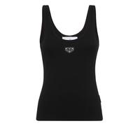 Tanktop PHILIPP PLEIN "Tanktop", Damen, Gr. XL, schwarz (02, schwarz), Obermaterial: 48% Baumwolle, 48% Modal, 4% Elasthan, Tops Tanktop (65282136-XL) 02, schwarz