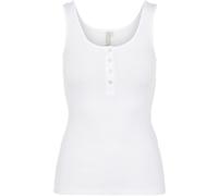 Pieces Tanktop in Ripp-Optik in Weiss, Größe XL