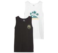 Tanktop QUIKSILVER "BAIKADAM CORPO TANK PACK YM", Herren, Gr. XXL, schwarz-weiß (weiß, schwarz), Single Jersey, Obermaterial: 100% Baumwolle, Tops Tanktop (25223109-XXL) weiß, schwarz