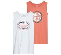 Tanktop QUIKSILVER "STAY IN TANK PACK YM", Herren, Gr. 3XL, weiß (weiß, spiced coral), Obermaterial: 100% Baumwolle, Tops Tanktop (27400855-XXXL)
