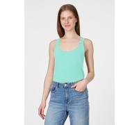 Tanktop RAGWEAR "FLLOUKIA GOTS", Damen, Gr. M, lagoon grün, Jersey, Obermaterial: 100% Baumwolle, unifarben, normal, Rundhals, Tops Tanktop, Bestseller aus Single Jersey mit softem Finish und Knöpfen