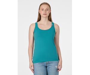Tanktop RAGWEAR "FLLOUKIA GOTS", Damen, Gr. S, teal grün, Jersey, Obermaterial: 100% Baumwolle, unifarben, normal, Rundhals, Tops Tanktop, Bestseller aus Single Jersey mit softem Finish und Knöpfen (8