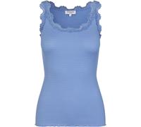 Tanktop ROSEMUNDE "Babette Silk Top", Damen, Gr. XL, blau (himmelblau), Feinripp, Obermaterial: 70% Seide, 30% Baumwolle, körpernah hüftlang, tiefer Rundhals, Tops Tanktop, Vintage-Spitzenbesatz, brei