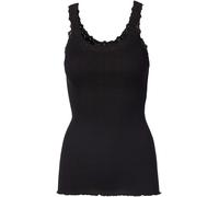 Tanktop ROSEMUNDE "Babette Silk Top", Damen, Gr. XL, schwarz, Feinripp, Obermaterial: 70% Seide, 30% Baumwolle, unifarben, körpernah hüftbedeckend, Rundhals, Tops Tanktop, umgedrehter Vintage-Spitzenb