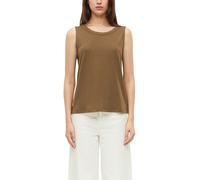 Tanktop S.OLIVER, Damen, Gr. 42, teak braun, Jersey, Obermaterial: 50% Baumwolle, 50% Modal, normal hüftbedeckend, Rundhals, abgesteppte Kante, Tops Tanktop, Sommertop mit Modal (82925433-42) teak bra