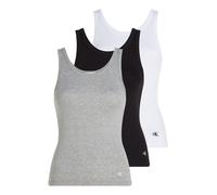 Tanktop "SCOOP NECK COTTON TANK 3PK", Damen, Gr. L (40), schwarz-weiß (schwarz, weiß, grau heather), Rippware, Obermaterial: 100% Baumwolle, CALVIN KLEIN UNDERWEAR, unifarben, Basic, schmal hüftlang,