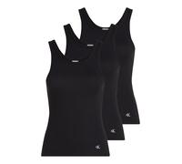 Tanktop "SCOOP NECK COTTON TANK 3PK", Damen, Gr. XS (34), schwarz (schwarz, schwarz, schwarz), Rippware, Obermaterial: 100% Baumwolle, CALVIN KLEIN UNDERWEAR, unifarben, Basic, schmal hüftlang, Tops T