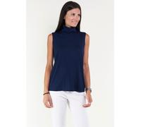 Tanktop SEIDEL MODEN, Damen, Gr. 42, blau (navy), Jersey, Obermaterial: 95% Viskose, 5% Elasthan, unifarben, figurumspielend hüftbedeckend, Rundhals, Tops Tanktop, MADE IN GERMANY (35784947-42) navy