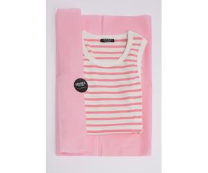 Tanktop SENSES.THE LABEL, Damen, Gr. 3XL, pink, Single Jersey, Material: 96% Baumwolle, 4% Elasthan, gestreift, slim fit normal, Rundhals, Tops Tanktop, mit Baumwolle (17163954-XXXL) pink