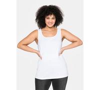 Tanktop SHEEGO, Damen, Gr. 56, weiß, 100% Baumwolle, unifarben, Rundhals, Tops Tanktop (62636744-56) weiß