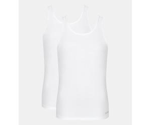 Tanktop SLOGGI "men GO ABC 2.0", Herren, Gr. L, weiß, Single Jersey, Obermaterial: 95% Baumwolle, 5% Elasthan, unifarben, regular fit hüftlang, Rundhals, Tops Tanktop, Rundhalsausschnitt, ärmellos, Re