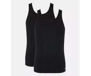 Tanktop SLOGGI "men GO ABC 2.0", Herren, Gr. XL, schwarz, Single Jersey, Obermaterial: 95% Baumwolle, 5% Elasthan, unifarben, regular fit hüftlang, Rundhals, Tops Tanktop, Rundhalsausschnitt, ärmellos