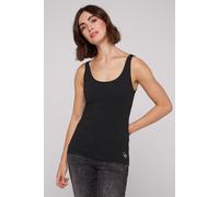 Tanktop SOCCX, Damen, Gr. XXL, schwarz, Single Jersey, Material: 95% Baumwolle, 5% Elasthan, bedruckt, slim fit normal, Rundhals, Tops Tanktop, mit Elasthan-Anteil (45316727-XXL) schwarz