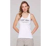 Tanktop SOCCX, Damen, Gr. XXL, weiß, Rippware, Material: 100% Baumwolle, slim fit normal, Rundhals, Tops Tanktop, aus Baumwolle (65229664-XXL) weiß