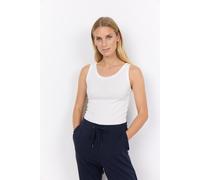 Tanktop SOYACONCEPT "SC-RYAN 1", Damen, Gr. XL, weiß (1100 sanftes weiß), Jersey, Obermaterial: 95% Viskose, 5% Elasthan, unifarben, figurbetont normal, Rundhals, Tops Tanktop, elastisches Basic-Top i