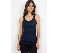Tanktop SOYACONCEPT "SC-SARONA 1", Damen, Gr. L, schwarz (midnight), Jersey, Obermaterial: 55% Seide, 45% Baumwolle, unifarben, normal, Rundhals, Tops Tanktop, mit Seide (26276437-L) midnight