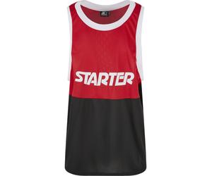 Tanktop STARTER BLACK LABEL "Starter Black Label Herren Starter Split Mesh Tank Top", Herren, Gr. L/XL, cityrot, schwarz, 100% Polyester, bedruckt, loose fit, Tops Tanktop (33946426-L) cityrot, schwar