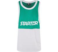 Tanktop STARTER BLACK LABEL "Starter Black Label Herren Starter Split Mesh Tank Top", Herren, Gr. S/M, c.grün, weiß, 100% Polyester, bedruckt, loose fit, Tops Tanktop (82690225-S) c.grün, weiß
