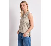 Tanktop STREET ONE, Damen, Gr. 42, clay sand, Stoff, 95% Viskose, 5% Elasthan, gepunktet, comfort fit normal, Rundhals, normaler Saum, Tops Tanktop, mit Rundhalsausschnitt (17828351-42) clay sand