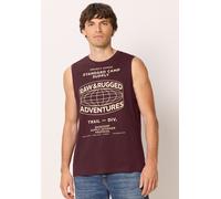 Tanktop STREET ONE MEN, Herren, Gr. 3XL (48), burnt crimson rot, Web, 100% Baumwolle, bedruckt, normal normal, Rundhals, abgesteppt, Tops Tanktop, aus reiner Baumwolle (77827647-XXXL) burnt crimson ro