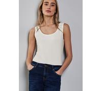 Basic Top mit Rundhals in Unifarbe Weiß 36