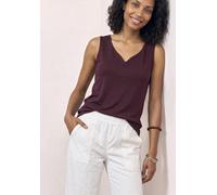Tanktop STREET ONE "Style Gania", Damen, Gr. 38, rustic rouge, Jersey, Obermaterial: 50% Baumwolle, 50% Modal. Futter: 100% Baumwolle, unifarben, körpernah hüftbedeckend, herzförmiger Ausschnitt, Tops