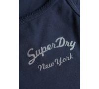 Tanktop SUPERDRY "ATH ESS GRAPHIC CAMI", Damen, Gr. S, lauren navy, Jersey, Obermaterial: 95% Baumwolle, 5% Elasthan, unifarben, slim fit normal, Rundhals, Tops Tanktop, mit hübschem Spitzen-Detail am