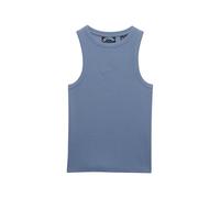 Tanktop SUPERDRY "ESSENTIAL LOGO RACER VEST", Damen, Gr. XS, blau (tidal blau), Jersey, Obermaterial: 100% Baumwolle, unifarben, regular fit normal, Rundhals, Tops Tanktop, aus Baumwolle, Regular Fit,