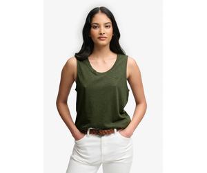 Tanktop SUPERDRY "SCOOP NECK TANK", Damen, Gr. M, four leaf clover, Jersey, Obermaterial: 60% Baumwolle, 40% Lyocell, unifarben, regular fit normal, Rundhals, Tops Tanktop, Baumwollmischung, regular f