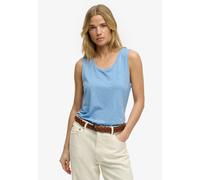 Tanktop SUPERDRY "SCOOP NECK TANK", Damen, Gr. XL, blaubell, Jersey, Obermaterial: 60% Baumwolle, 40% Lyocell, unifarben, regular fit normal, Rundhals, Tops Tanktop, Baumwollmischung, regular fit (703