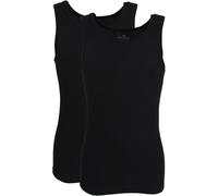 Tanktop TOM TAILOR "Montana", Damen, Gr. XXL, schwarz, Rippware, Obermaterial: 100% Baumwolle, unifarben, Basic, figurbetont hüftbedeckend, Rundhals, Tops Tanktop, Rundhalsausschnitt, slim fit, basic,
