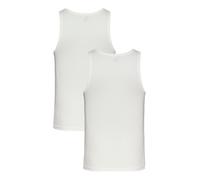 Tanktop TOMMY JEANS "TJM XSLIM 2PCK RIB TANK EXT", Herren, Gr. S, beige (ecru, ecru), Single Jersey, Obermaterial: 100% Baumwolle, slim fit, tiefer Rundhals, Tops Tanktop, mit gerippter Struktur (3928