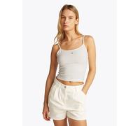 Tanktop TOMMY JEANS "TJW 2PACK ESSENTIAL STRAP TOP", Damen, Gr. XL (42), blau (ecru, sweet blau), Jersey, Obermaterial: 95% Baumwolle, 5% Elasthan, unifarben, figurbetont kurz, eckiger Ausschnitt, Top