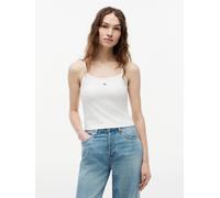 Tanktop TOMMY JEANS "TJW 2PACK ESSENTIAL STRAP TOP", Damen, Gr. XL (42), ecru, schwarz night navy, Jersey, Obermaterial: 95% Baumwolle, 5% Elasthan, unifarben, figurbetont kurz, eckiger Ausschnitt, To
