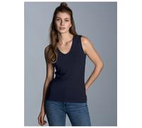Tanktop TRIGEMA "TRIGEMA Trägershirt aus Viskose", Damen, Gr. 3XL, blau (navy), 94% Viskose, 6% Elasthan, Basic, Tops Tanktop (318401-XXXL) navy